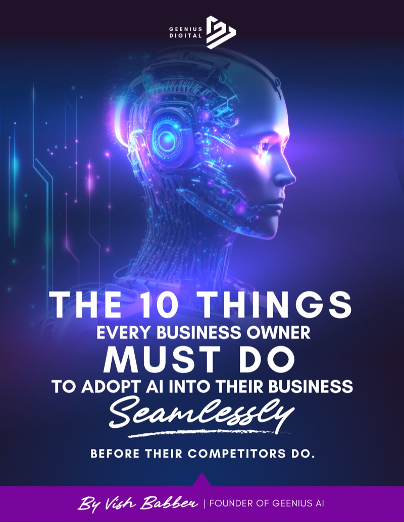 The 10 Things Every Business Owner Must Do To Adopt AI Seamlessly — free guide book cover